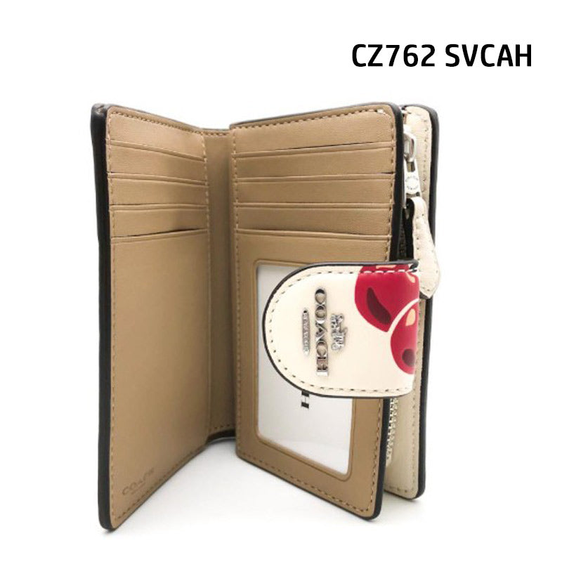 COACH★MEDIUM CORNER ZIP WALLET WITH CHERRY PRINT CZ342 CZ762